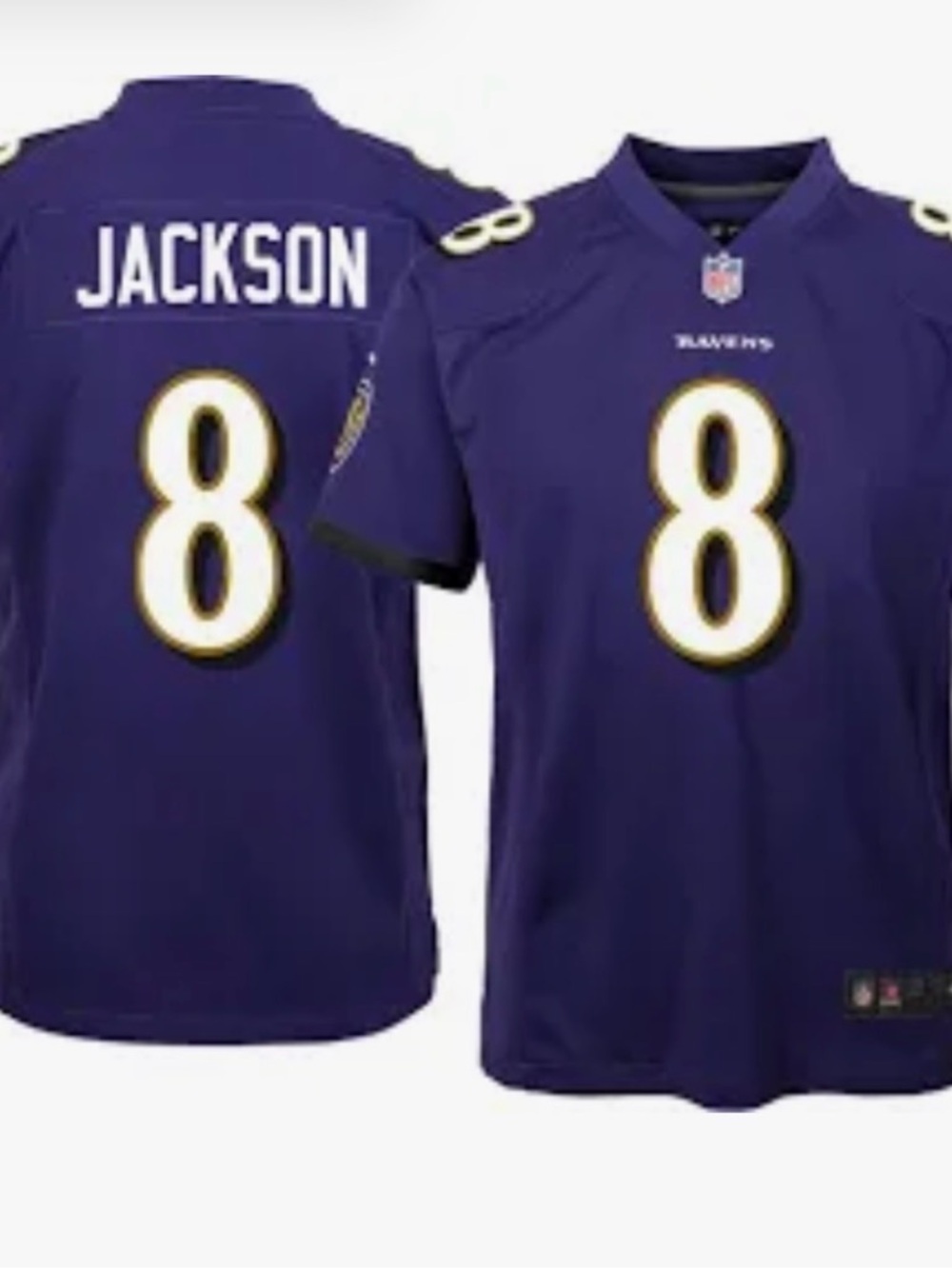 Nike On Field Ravens Lamar Jackson 8 Jersey Youth Medium Excellent Condition